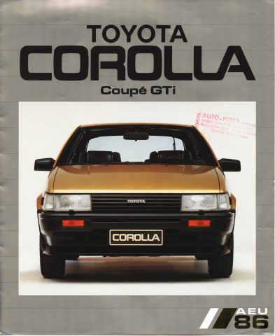 Austrian Toyota Corolla Coupé GT AE86 brochure